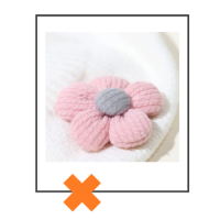 Kinder baret wit met roze bloem